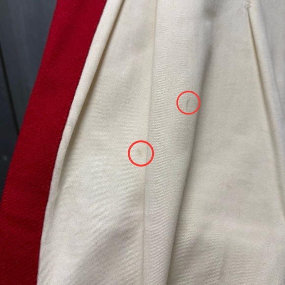 MAISON MARGIELA White Cotton Red Side Stripe High Waisted Pants - Picture 8 of 11